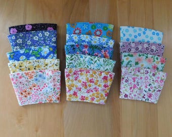 Floral Fabric Coffee Cozy Sleeve: Reusable Cup Coozie