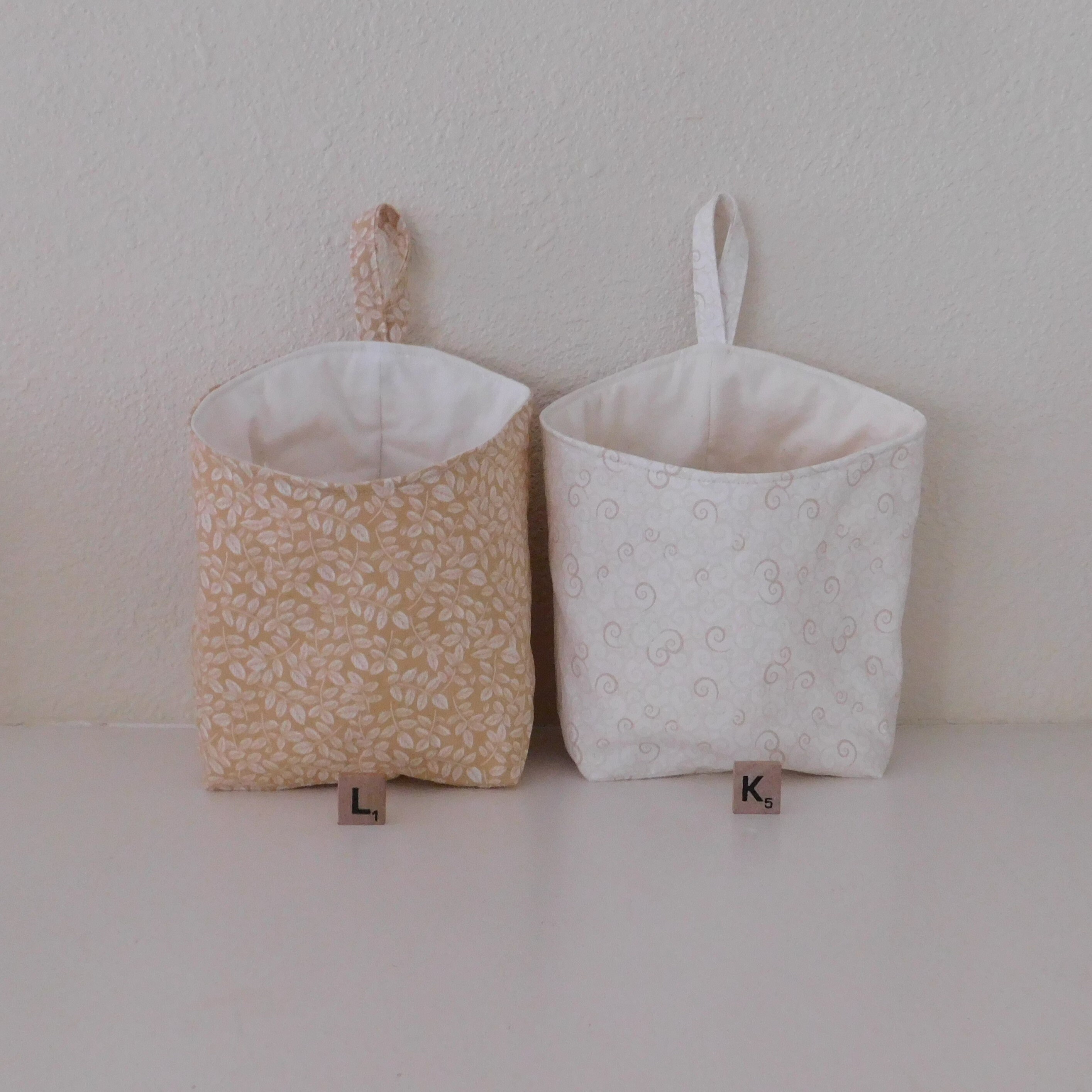 Wall Hanging Fabric Quilted Basket/ Hanging Storage Etsy