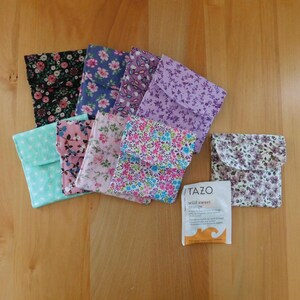 Cotton Tea Bag Pouch: Tea Lover Gift, Purse Organizer