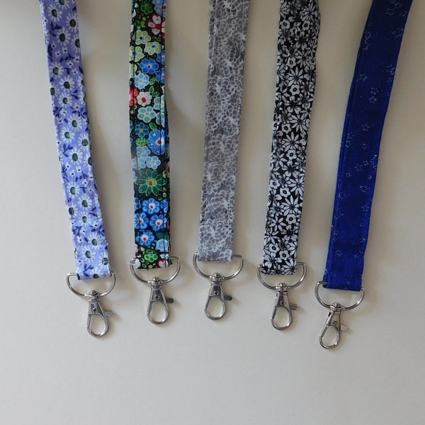 Fabric Lanyard for Keys/ Cotton Lanyard/ Floral Print Lanyard/ Teacher Lanyard/ Nurse Lanyard/ Name Tag Lanyard/ Badge ID Holder