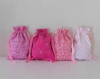 Gift Pouch/ Small Cotton Gift Bag/ Lined Reusable Cloth Drawstring Pouch/ Ecofriendly Gift Bag/Floral Birthday Bag/Gift Wrap Storage Pouch