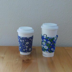 Floral Fabric Coffee Cozy Sleeve: Reusable Cup Coozie image 9