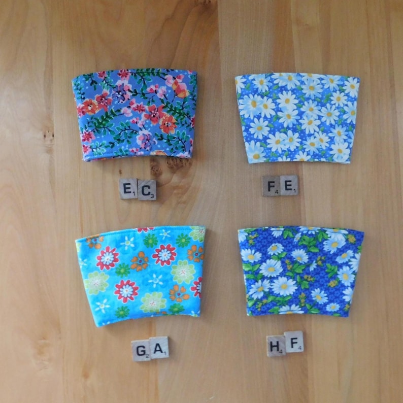Floral Fabric Coffee Cozy Sleeve: Reusable Cup Coozie image 5
