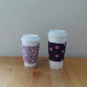 Floral Fabric Coffee Cozy Sleeve: Reusable Cup Coozie image 10