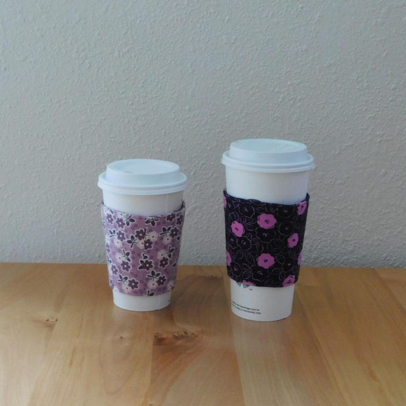 Floral Fabric Coffee Cozy Sleeve: Reusable Cup Coozie image 10