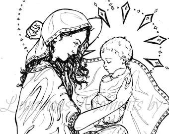 Catholic Coloring Page -"Silent Night"- PDF Download