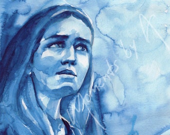 Blessed Mother (Watercolor Print)