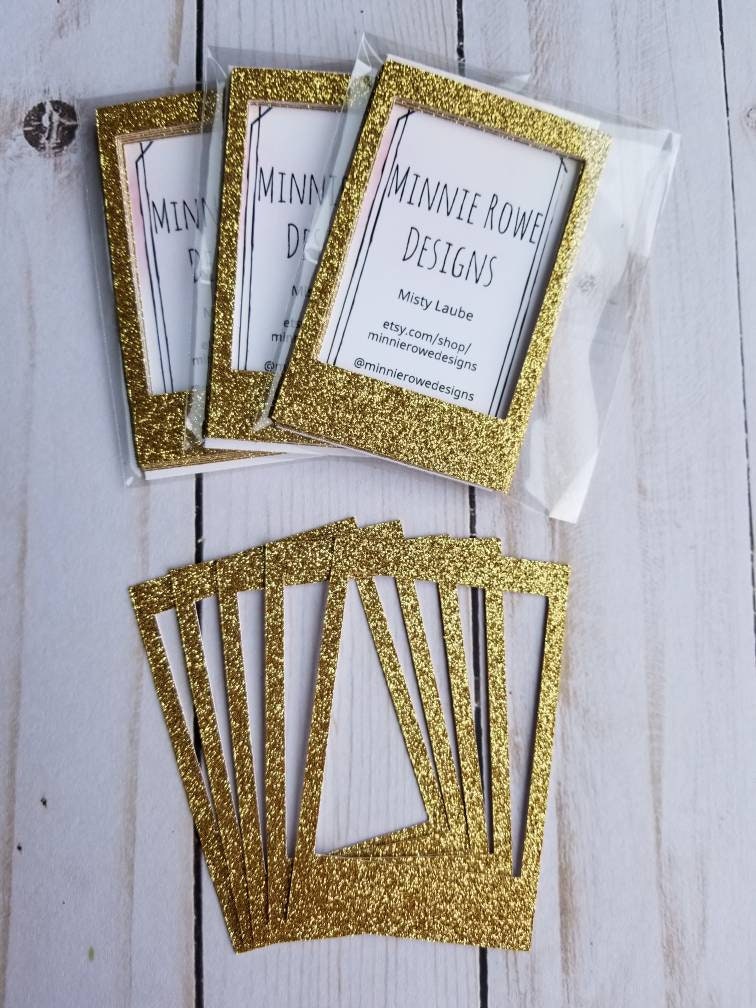 Instax mini glitter frame Polaroid frame Gold Etsy