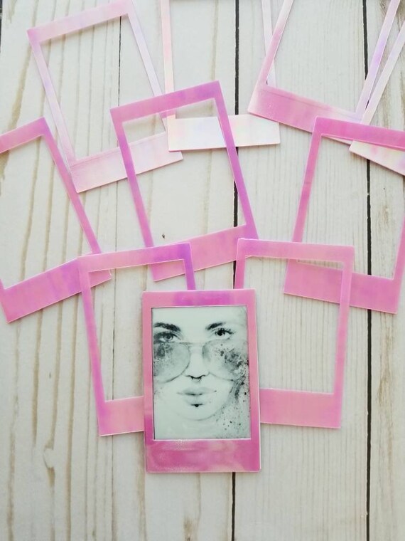 Instax Mini Adhesive Frame Pink Holographic