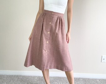 button front skirt etsy