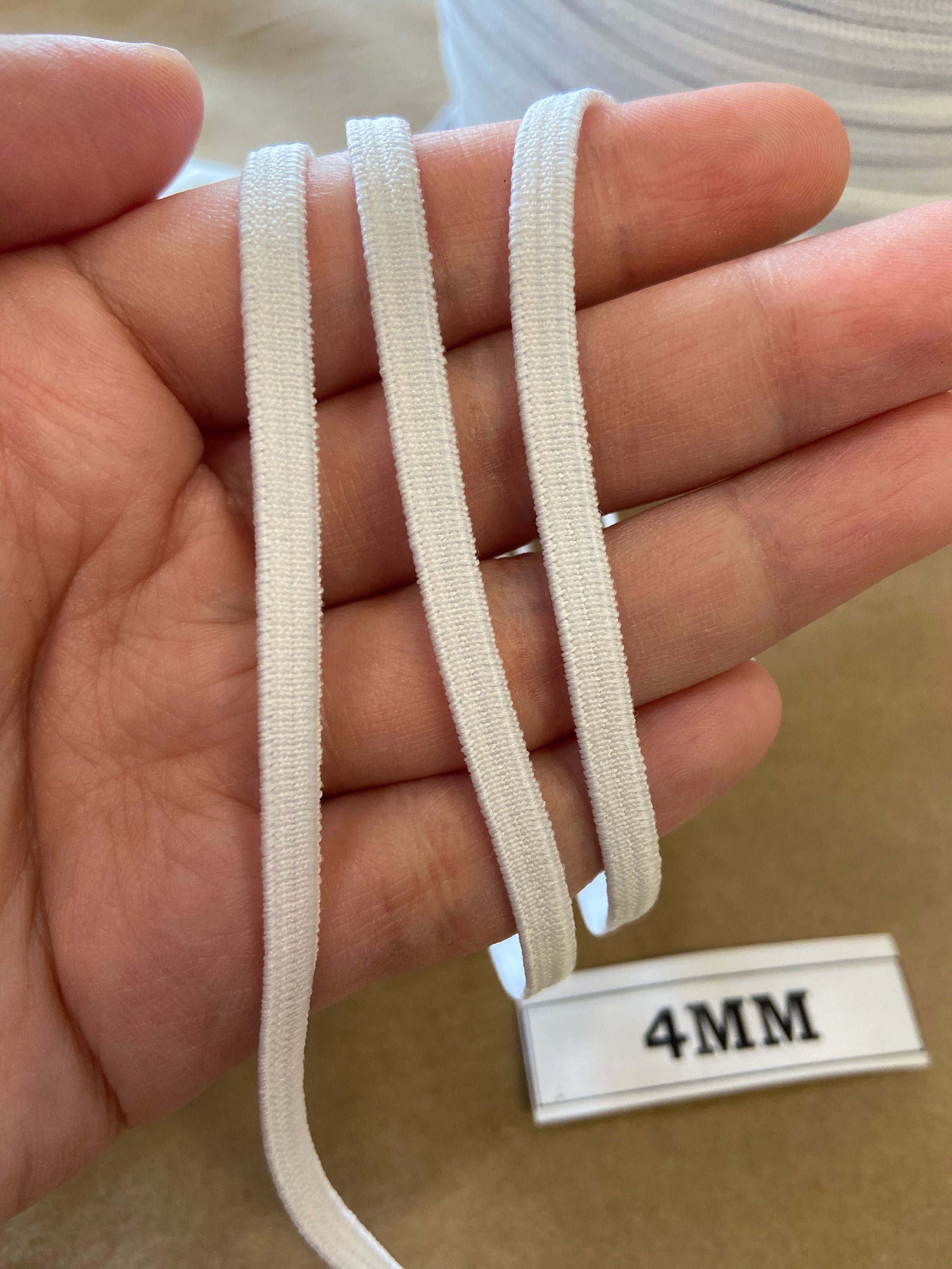 20 Yards 4 Mm 1/8 Inch Braided Elastic Flat Elastic Cord for Face Masks