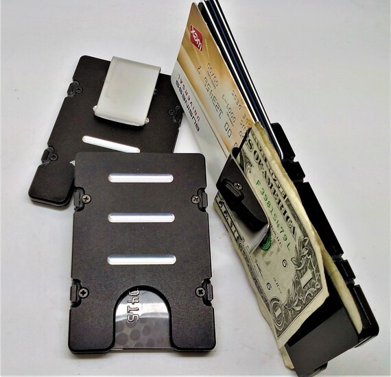 American Flag Billet Aluminum Wallet//Credit card Holder Black RFID protection