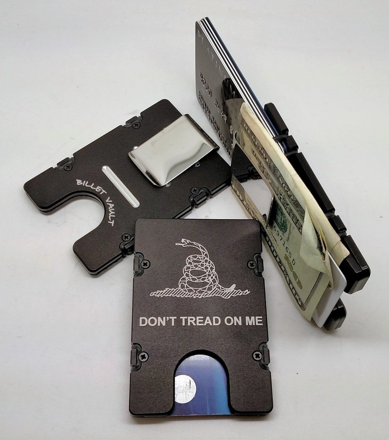 RFID Protection Plain Front Blue Billet Aluminum Wallet//Credit Card Holder