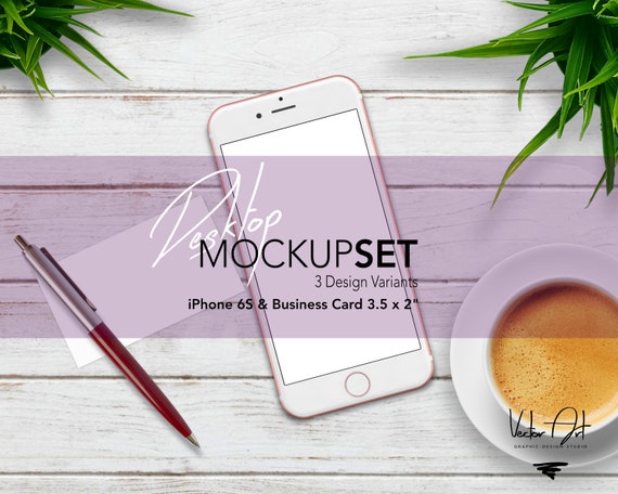 Bundle Of 3 Mockup Templates Iphone Mockup Business Card