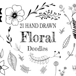 DOODLE CLIPART, Clipart, Flower Clipart, Hand Drawn Clipart, Flower Doodle, NAME Doodle, Flower Doodle Clipart, Doodle, Clip Art, Floral
