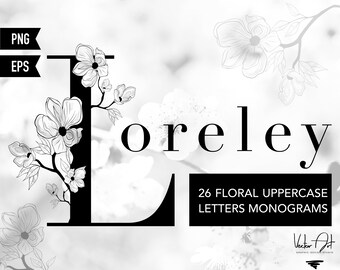 DOODLE CLIPART, Flower Clip Art, NAME Clipart, Hand Drawn Clipart, Doodle, Loreley, Planner Clipart, Digital Clipart, Clipart, Doodles