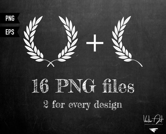 Laurel Wreath Frame Clip Art Png Images Vector Logo Etsy