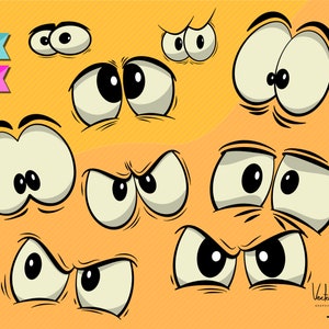 Digital File, Eyes CLIPART, Commercial Use, eps files, png Files, eps Eyes, png Eyes, Clipart Bundle, FUNNY, EYES, Cartoon Eyes, Clip Art