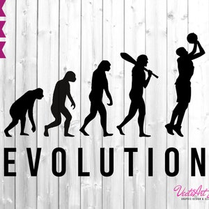 Évolution du basket-ball - Chemise de sport, art vectoriel, SVG, PNG, T-Shirt & Mug-Design, svgs, numérique, clipart, évolution humaine, svg de basket-ball