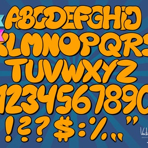 Alphabet Comic Clipart, Digital Clipart, VECTOR Fonts clipart,  EPS files, PNG Files, Clipart Bundle, Alphabet Clipart, Digital Alphabet