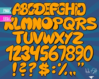 Alphabet Comic Clipart, Digital Clipart, VECTOR Fonts clipart,  EPS files, PNG Files, Clipart Bundle, Alphabet Clipart, Digital Alphabet