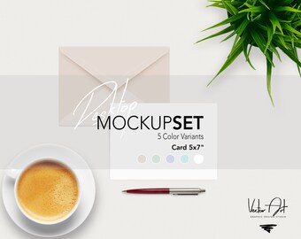 5x7" Card Mockup, Styled Invitation Card, Product photography, Stock photography, Blank Card, Invitation Template, Product Promotion