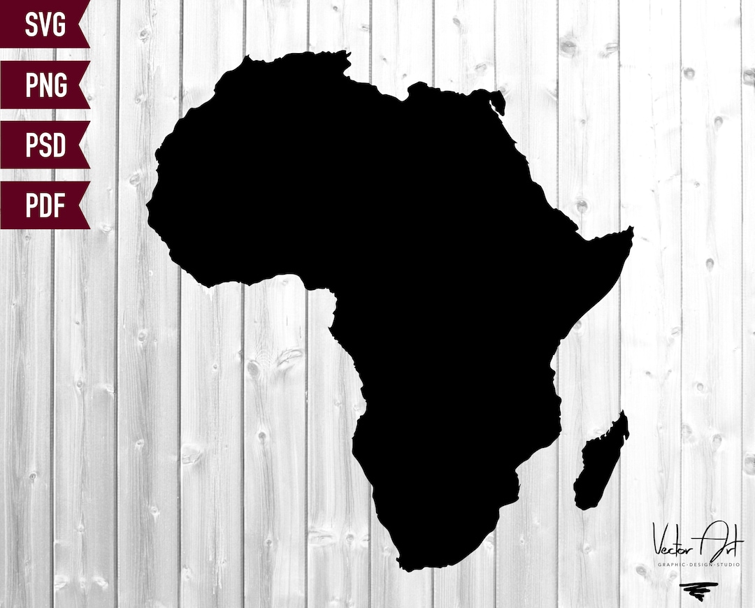 Africa SVG, Africa Continent Svg, Africa Cut File, Digital, PNG, PSD