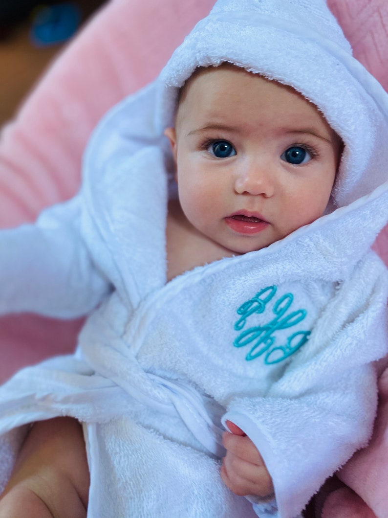 Baby robe personalized monogrammed bath robe with booties Etsy