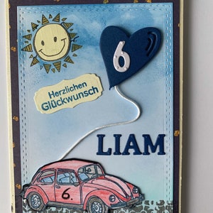 Glückwunschkarte zum Kindergeburtstag,Personalisierte Glückwunschkarte zum Geburtstag,Kindergeburtstag,Eins,Auto
