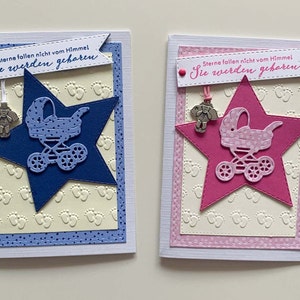 Karte zur Geburt, Babykarte,Glückwunsche zum Baby,Junge, Mädchen, mit liebe Handgemacht, personalisiert,Kinderwagen