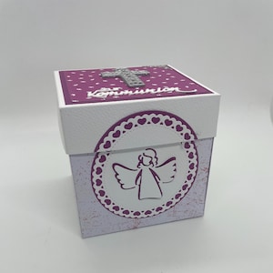 Geschenk zur Kommunion ,Explosionsbox für Geldgeschenk zur Kommunion , Taufe Mädchen