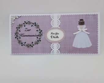 Card communion gift boy, girl, money gift for first communion, voucher packaging personalized, money gift, voucher