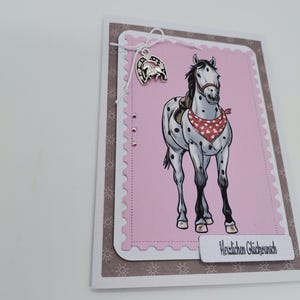 Karte zum Geburtstag,Geburtstagskarte mit Pferd personalisiert,Karte für Reitstunden,Glückwunschkarte Motiv Pferd