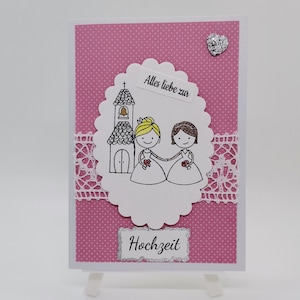 Glückwunschkarte gleichgeschlechtliche Hochzeit ,EHE,Brautpaar,Kirche,Standesamt,Mrs.&Mrs. gleichgeschlechtliche Paare,Männer,Frauen