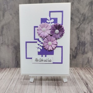 Karte Geburtstag, Einzigartige Glückwünsche,personalisierte Glückwunschkarte mit Blumen für Mama,Oma,Tante Gratulationskarte