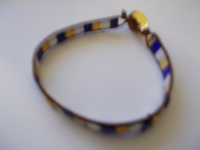 bracelets 18 cm weaved with tila miyoki glass pearls 0,5 cm 0,5 cm with leather strap