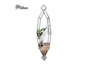 Cuscaja Peruvian Mirror Column with Handmade Silver Beads, (8.46" x 32.28")