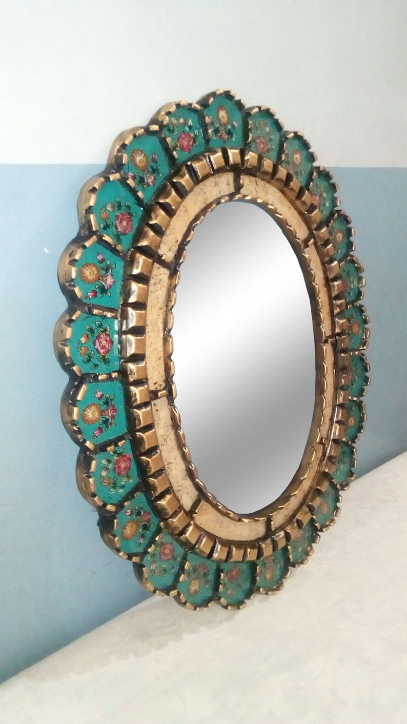 Turquoise Decorative Wall Mirror 20x16mirror From Etsy