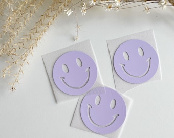Iron-on smiley face made of flock foil • Iron-on image • Iron-on patches