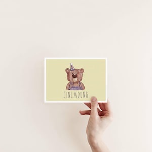 Geburtstagseinladung • Postkarte A6 • Einladung zum Kindergeburtstag • Karte für Kinderparty • Happy Birthday • Vorlage für Einladung