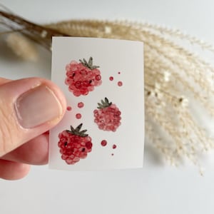 Himbeeren zum Aufbügeln • Bügelbilder • Applikation für Textilien • Bügelpatch •  Iron Patch • Watercolor Illustration • Aquarell Design