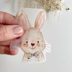 Hase zum Aufbügeln • Häschen Bügelbilder • Applikation für Textilien • Sommer • Iron Patch • Watercolor Illustration