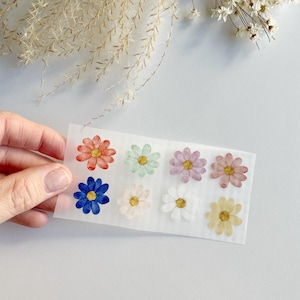 Bunte Blumen zum Aufbügeln • Gänseblümchen Bügelbilder • Applikation für Textilien • Bügelpatch • Iron Patch • Watercolor Illustration