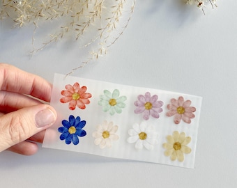 Colorful iron-on flowers • Daisy iron-on patches • Textile appliqués • Iron-on patches • Watercolor illustrations