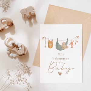 Karte zur Ankündigung einer Schwangerschaft • Postkarte A6 • Wir bekommen ein Baby • Wir werden Eltern