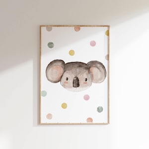 Kinderposter mit Koala • A4 • Poster für Kinderzimmer • Geschenk für Baby, Mädchen, Junge, Kinder • Tierposter