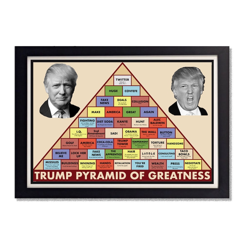 Ron Swanson Pyramid of Greatness Trump Edition Glossy Poster 11x17 or 24x36...