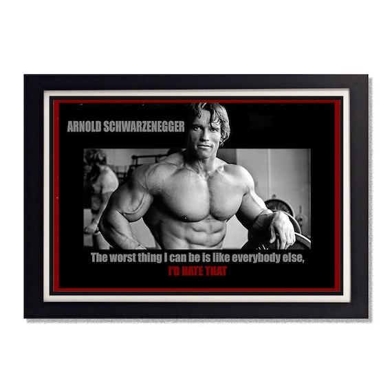 ARNOLD SCHWARZENEGGER POSTER FITNESS GYM QUOTE MUSCLES PRINT A3 A4 SIZE