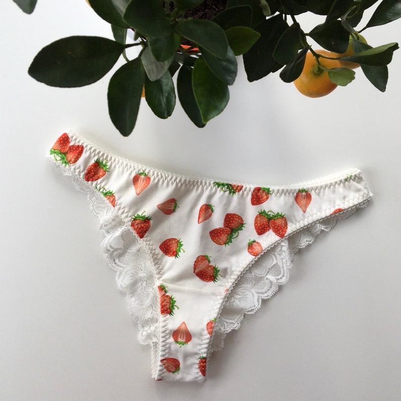 Strawberry Lace Panties for women Lingerie Underwear Made in Etsy