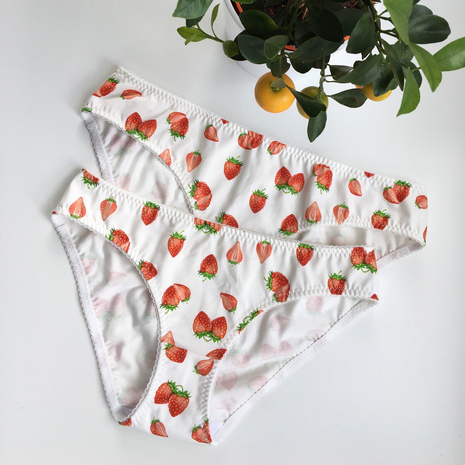 Classic Strawberries Panties for women Cotton jersey Lingerie Etsy